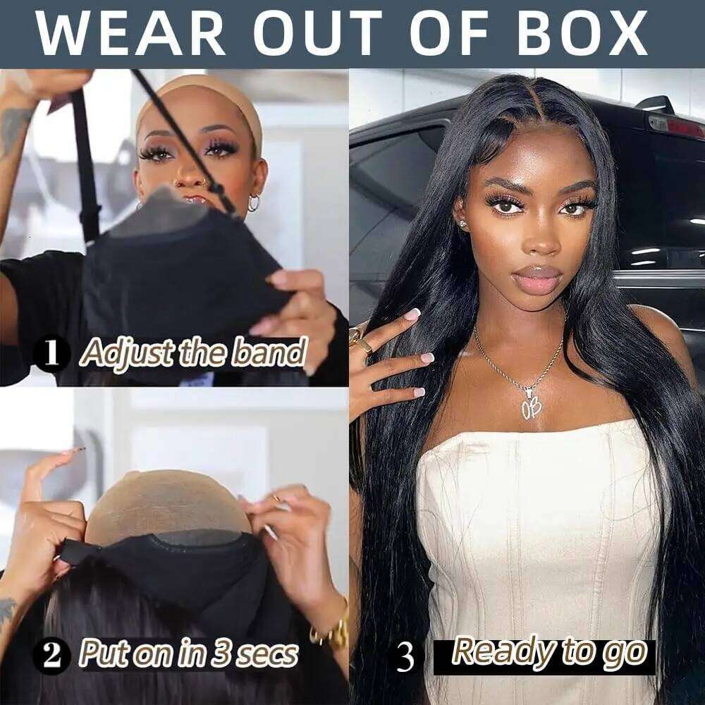 180% Body Wave Glueless Ready To Wear 5x5 Human Hair Wigs For Women 6x4 Pre-Cut Lace Closure Wig