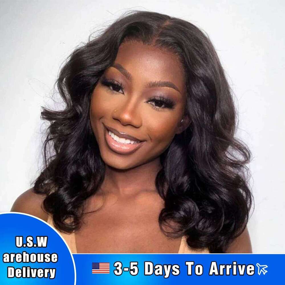 Layered Short Bob Wigs Human Hair Cut 5x5 HD Lace Closure Glueless Wig Pre Plucked Side Parted Natural Black