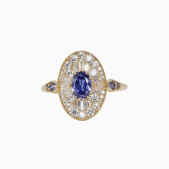 Velvet Waves II" Personality High-end Zurich Blue Full Zircon High Appearance Ring