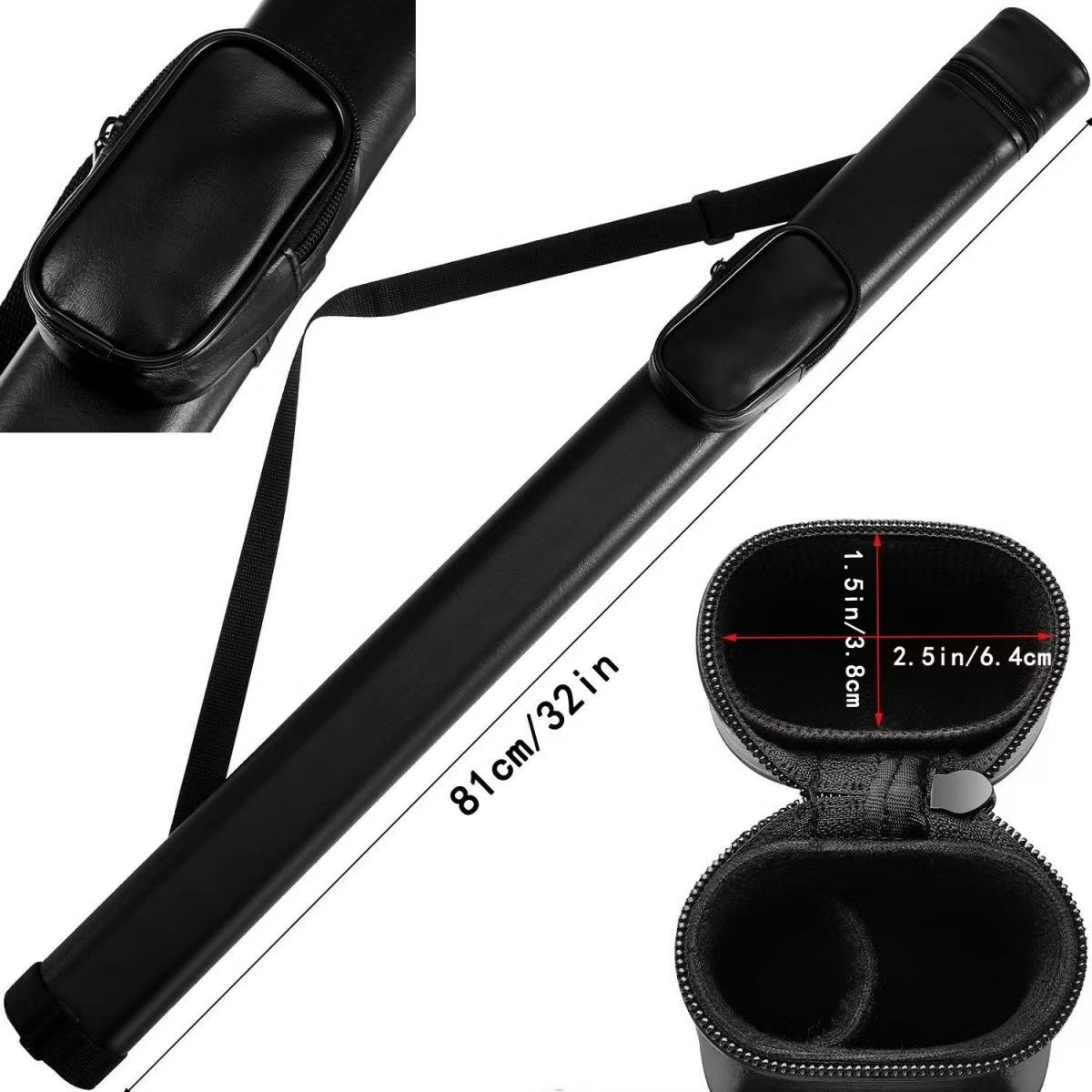 Swordsman Carbon Fiber Pool Cue 1/2 Split Tech Wood 125mm Tip Size 19oz Black Technology Billiard