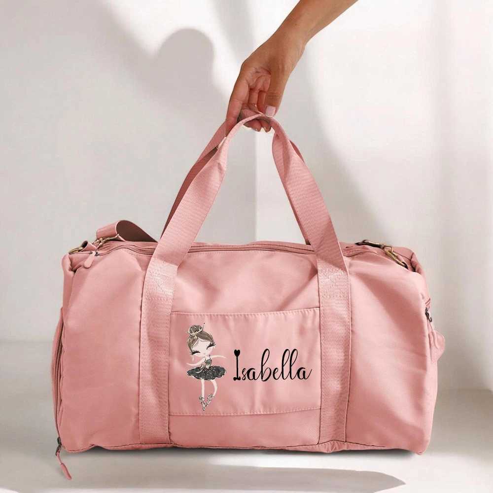 Personalized Dance Name Bags Ballerina Storage Bag Custom Girls Duffle Bag Dance Travel Luggage Bag Birthday Gift for Dancer Kid W250618