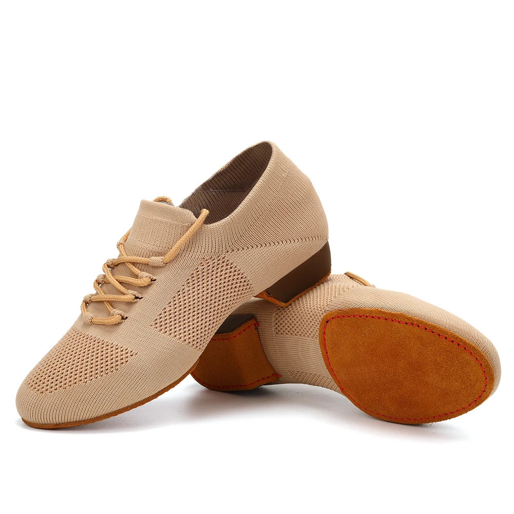 Women Dance Shoes Knitted Teacher Shoes Soft sole Low Heel Latin Training Shoes Ballet Dance Shoes Jazz Ballroom Sneakers Girls 250613