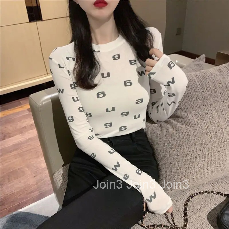 Yellow Tshirts Mesh 2025 Skinny with Print Clothes Tees Female Tops Womens T Shirts Aesthetic Elegant and Youth Long Sleeve Alt