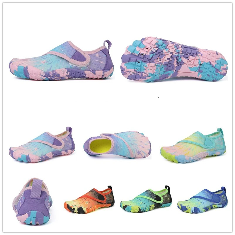 Colorful Kids Aqua Shoes Beach Five Fingers Barefoot Water Shoes Swimming Seaside Upstream Wading Children Sneakers Summer 250613