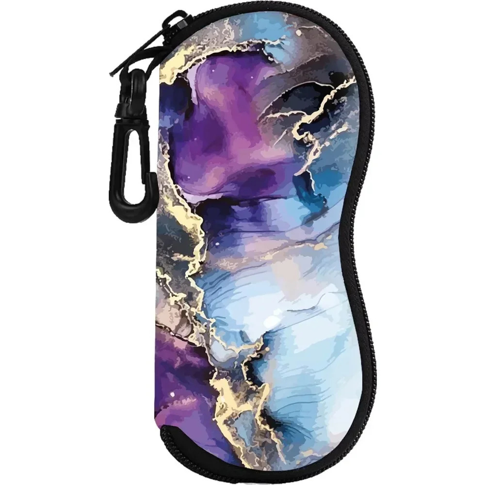 Marble Glasses Case Pouch Prints Zipper Soft Eyewear Storage Box Outdoor Travel Portable Anti-Pressure Sunglasses Bag 250617