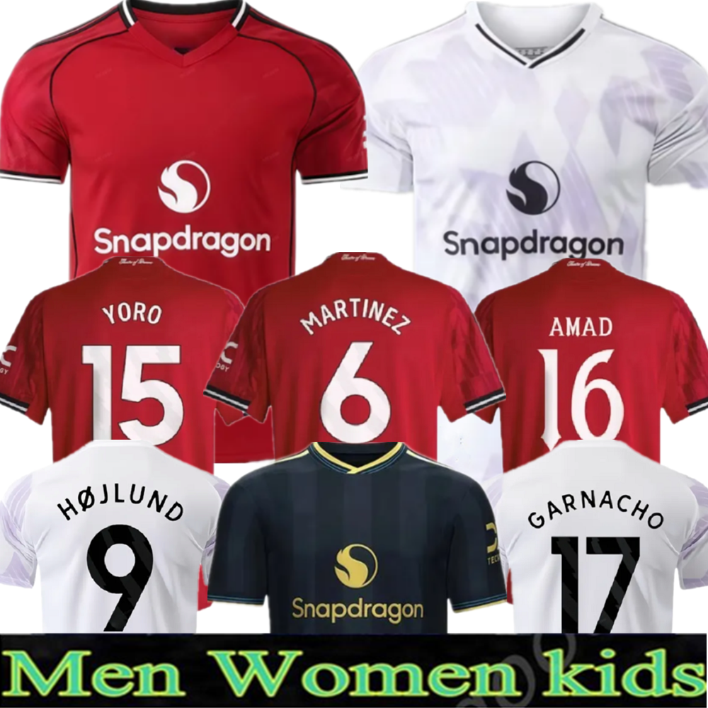 GARNACHO 25 26 HOJLUND soccer jerseys MARTINEZ RASHFORD MAINOO CASEMIRO MALACIA 2025 2026 football shirt fans player McTOMINAY MARTIAL B. FERNANDES men kids kit
