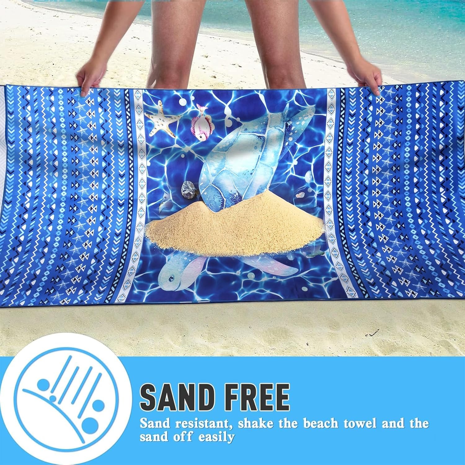 Beach Towel Sun Protection And Windproof Suitable For Beach Pool Camping Travel Beach Blanket