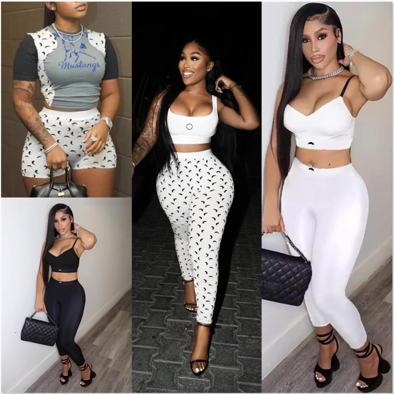 Summer Womens Designer 2026 New Tracksuits Sexy Suspenders Slim Two Piece Vest Yoga Pants Set Fashionable Print Sports Outfits