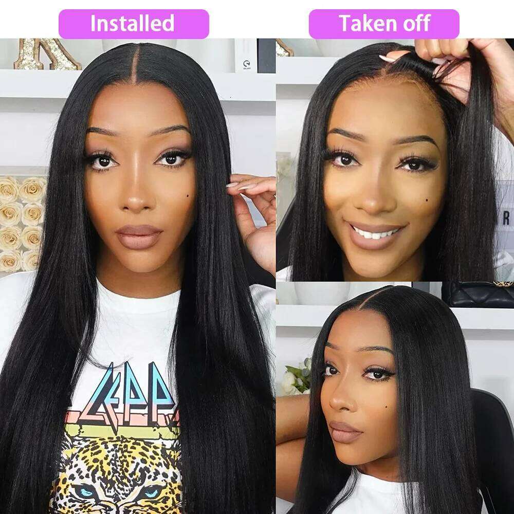 Wear and Go Glueless Pre Plucked 220% Density 5x5 Closure Wig Straight 13x4 Lace Wigs Human Hair Match All Skin Tones
