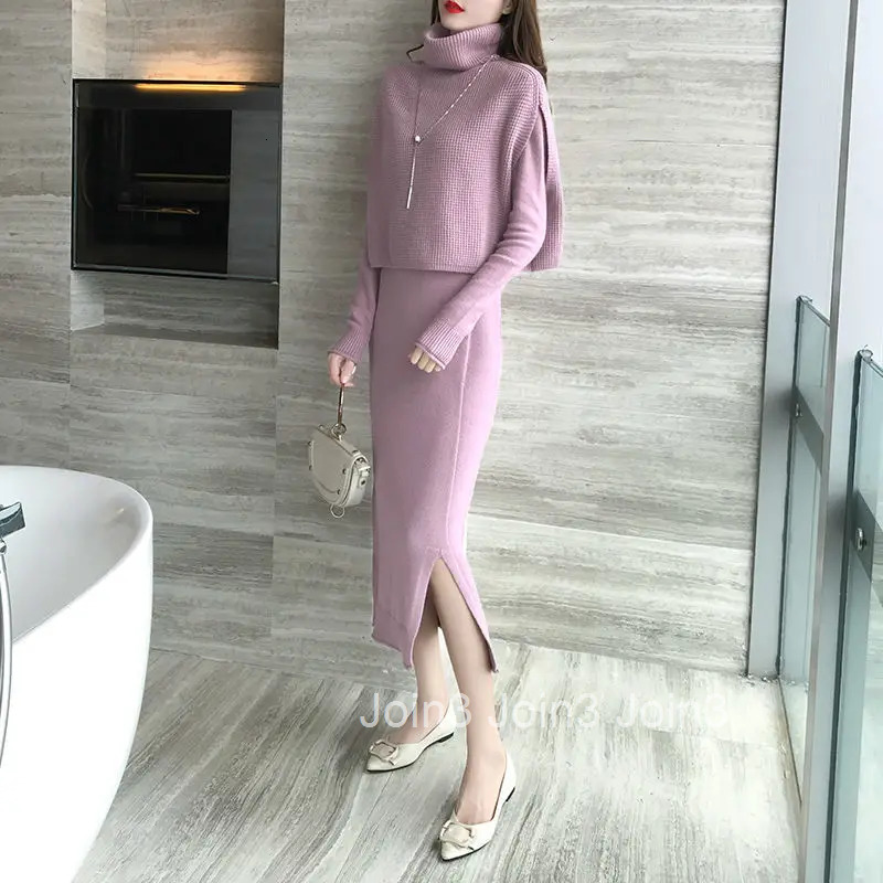Grey Turtleneck Robe Clothing Crochet Long Purple Solid Female Dress Maxi Womens Dresses Black Evening Knit Sweat-shirt Trend E