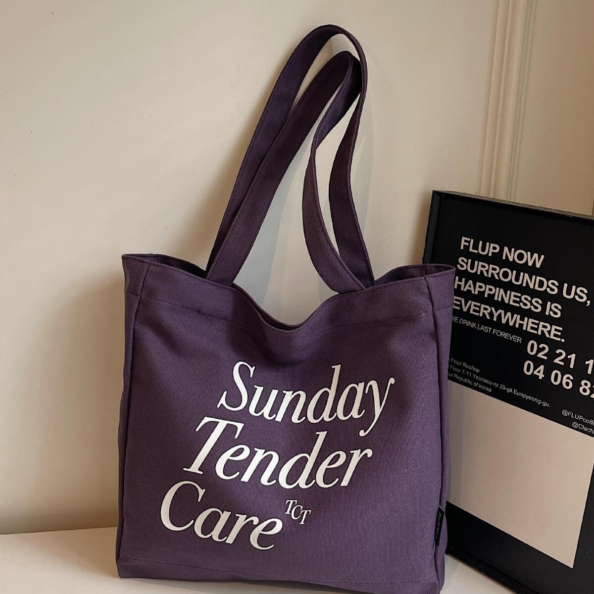 Free shipping designer Canvas Bag Korean Style Lazy Wind 2025 New Large Capacity Tote Bag Casual Commuter College Student Class Shoulder Bag