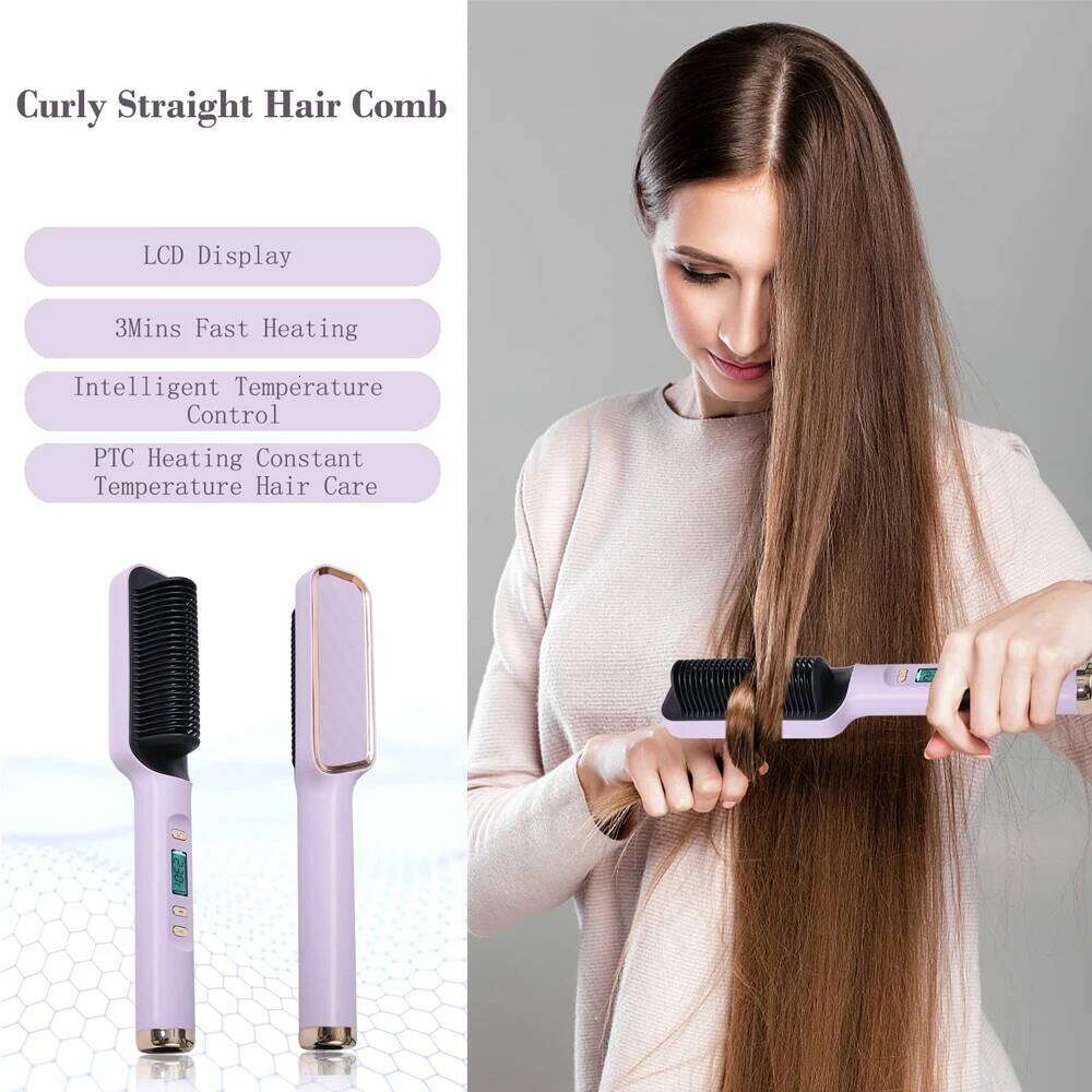 Brush Electric Brushes Hot Comb For Hair Curler Beard Straightener Ceramic Fast Heating