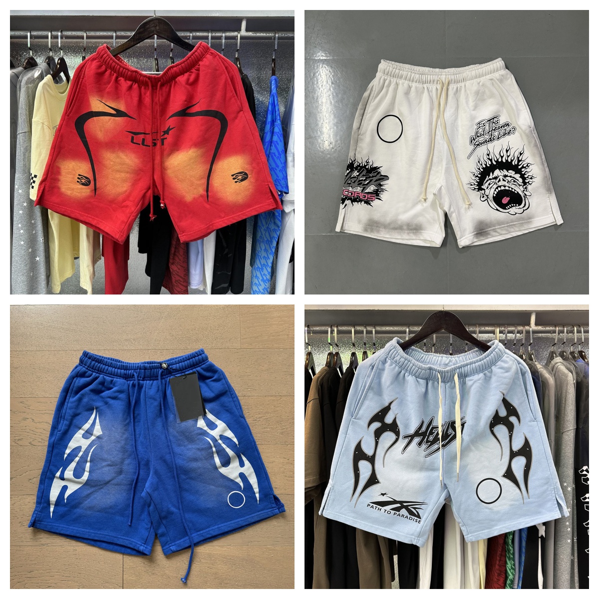 designer shorts men American graphic tee Oversized Y2K gym shorts clothes Vintage Harajuku Gothic Cotton Men Shorts