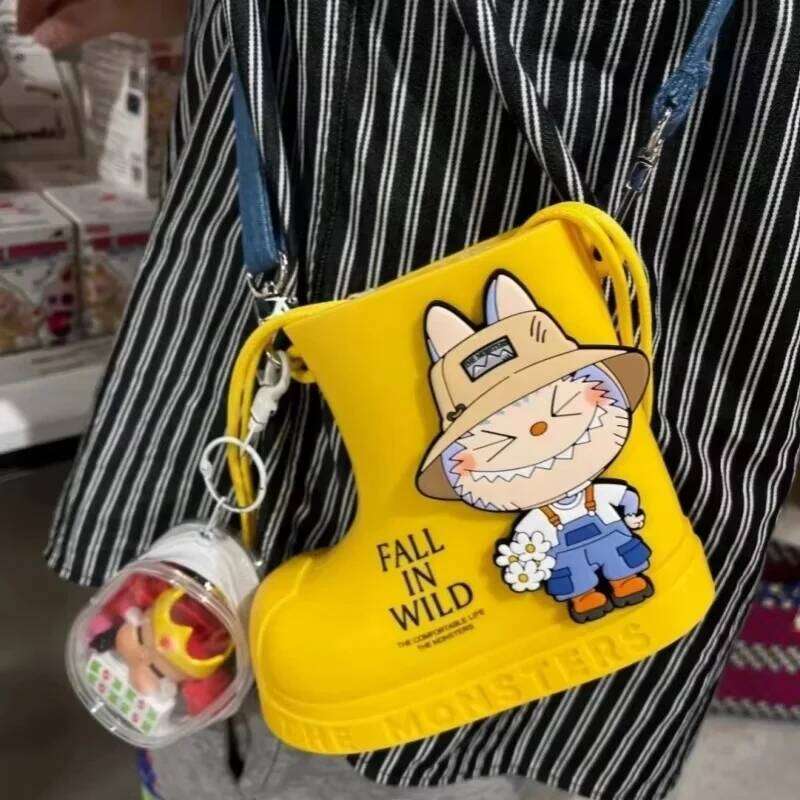 Original Labubu Rain Boots The Monsters Spring Wild At Home Series Kawaii Crossbody Bag Girl Birthday Surprise Gift