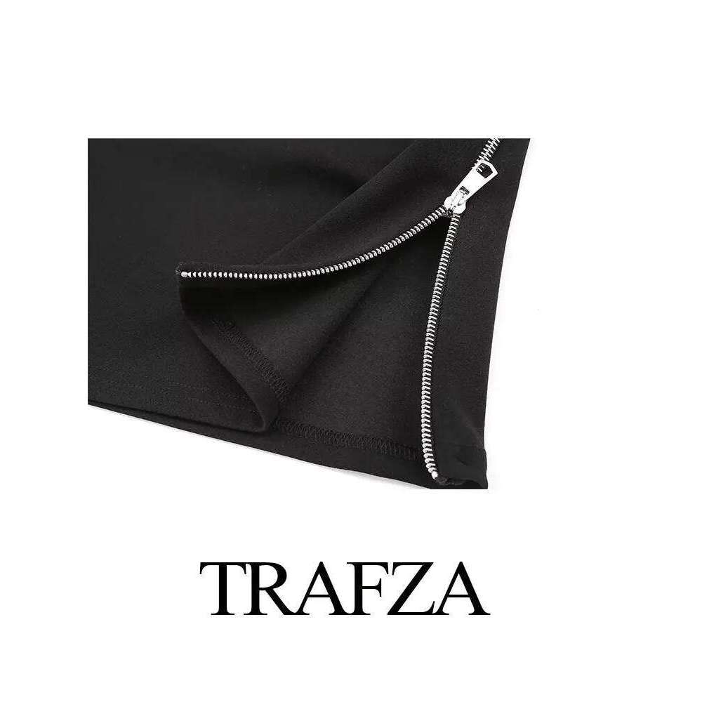 Designer Clothing 2025 Summer New Sexy Solid Color Tubeless Short Fashion Side Zipper Sleeveless Backless Women's Street Top