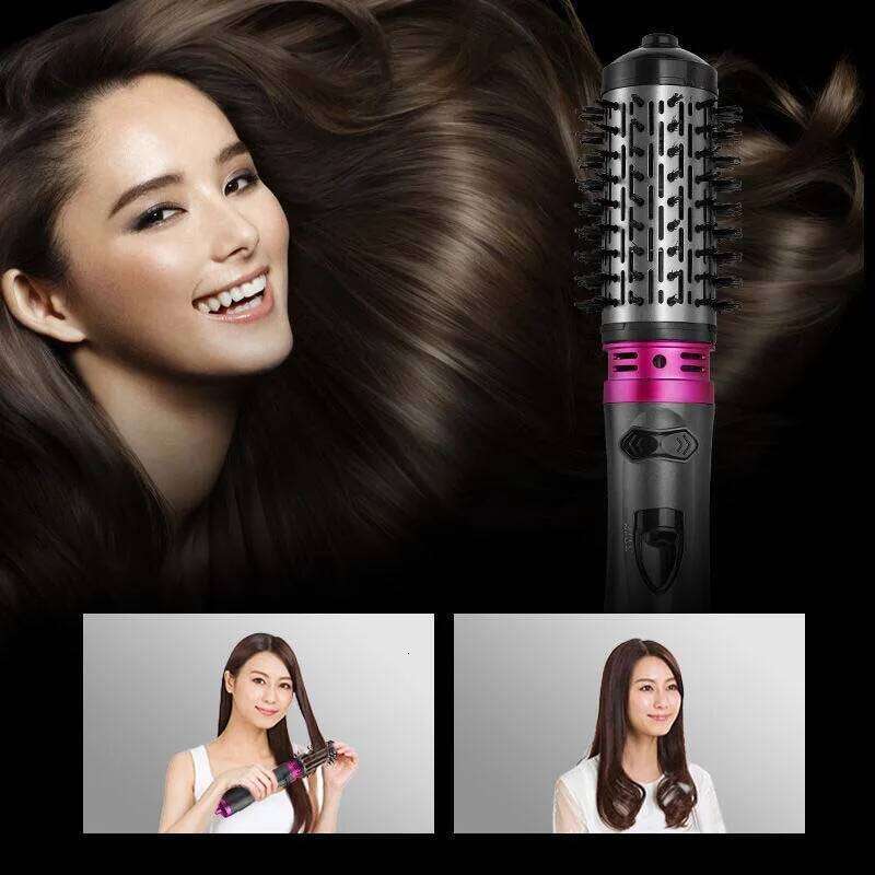 Multifunctional 3 In 1 Automatic Curler Round Rotating Hair Brush Hot Air Dryer Volumizer Styler