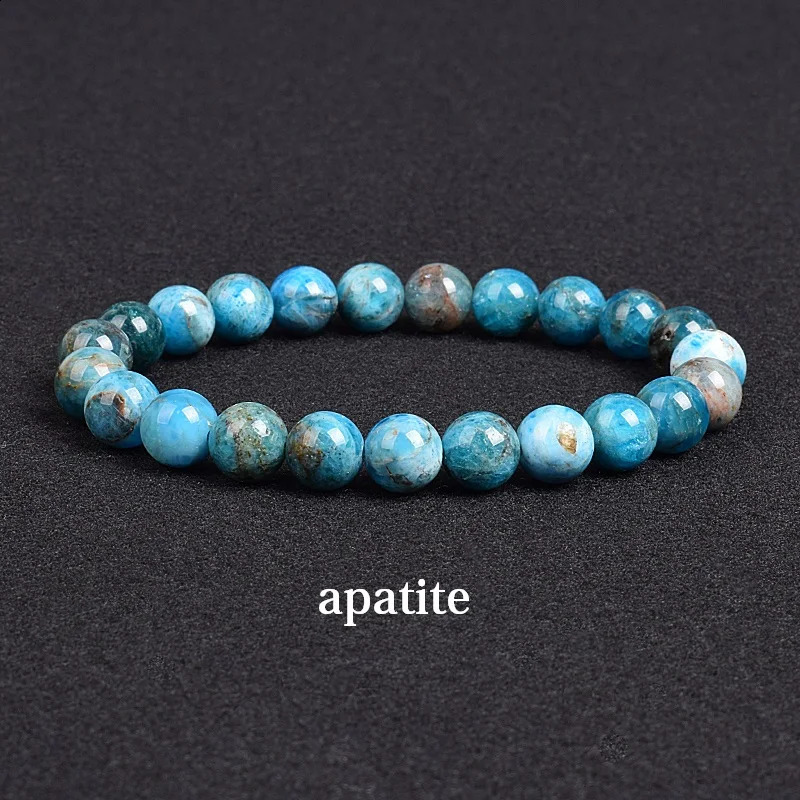 Genuine Natural Stone Bracelet Apatite Lapis Lazuli Agate Crystal Tiger Eye High Quality Gem Beads Homme Jewelry Bangle 250613