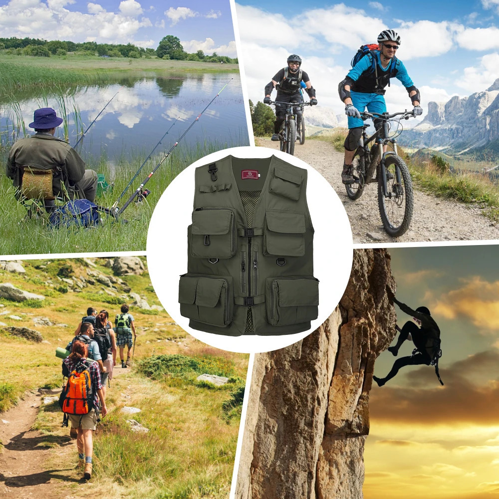 Fishing Pography Vest Summer Multi Pockets Mesh Jackets Quick Dry Waistcoat 250617