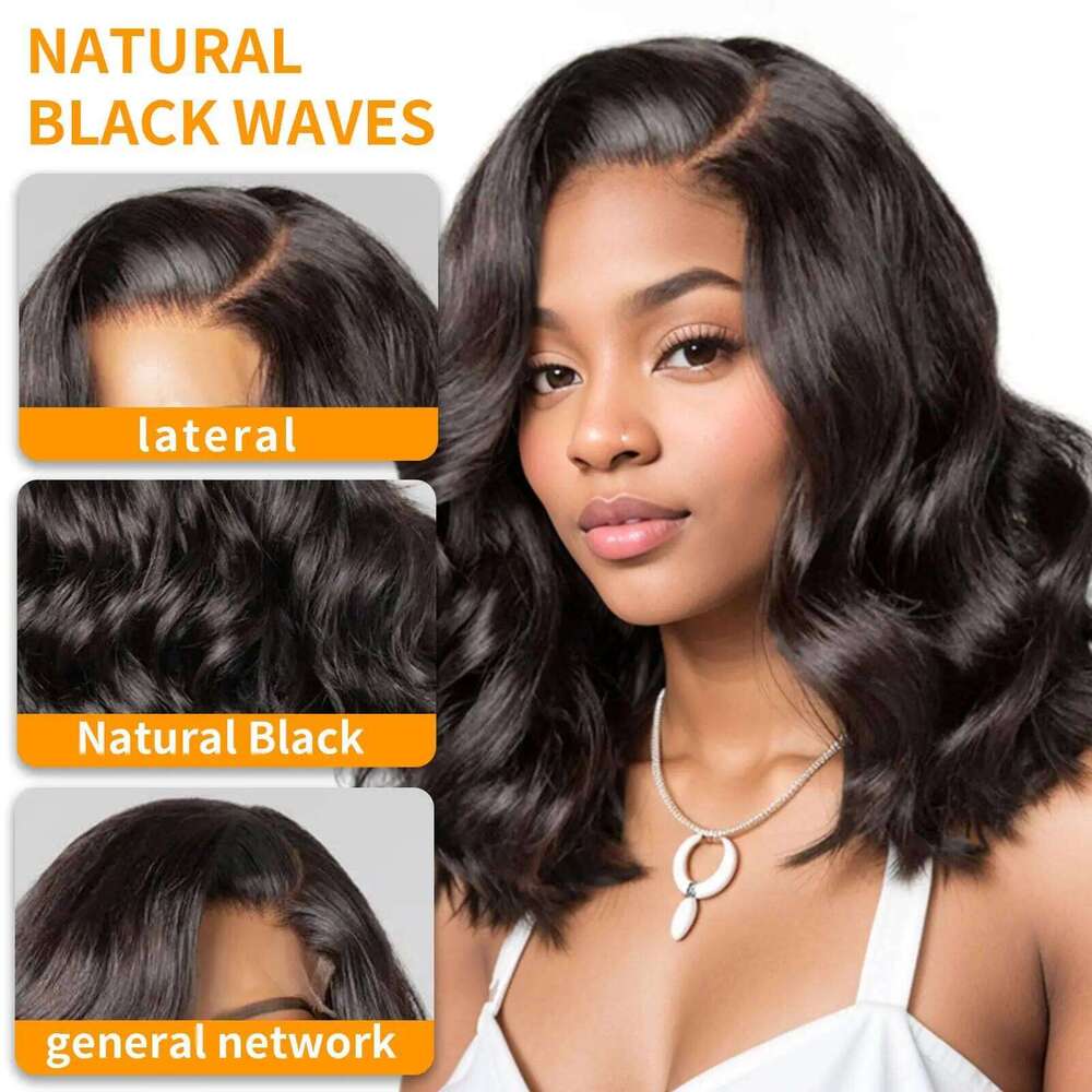 Layered Short Bob Wigs Human Hair Cut 5x5 HD Lace Closure Glueless Wig Pre Plucked Side Parted Natural Black