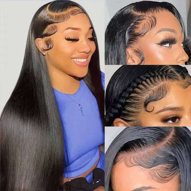 Straight Frontal 13x6 13x4 Front Human Hair Transparent Lace Wigs for Black Women 4X4 5X5 Hd Closure Wig