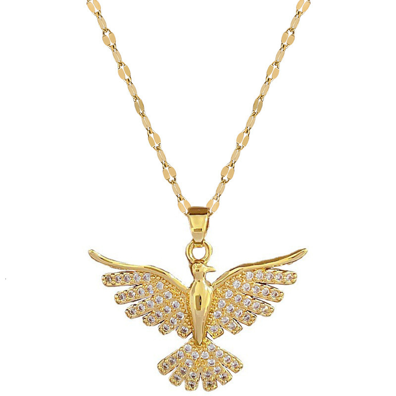 Light Temperament Necklace for Women with Zircon Inlay Phoenix Sweet Clavicle High-end Sense Chain
