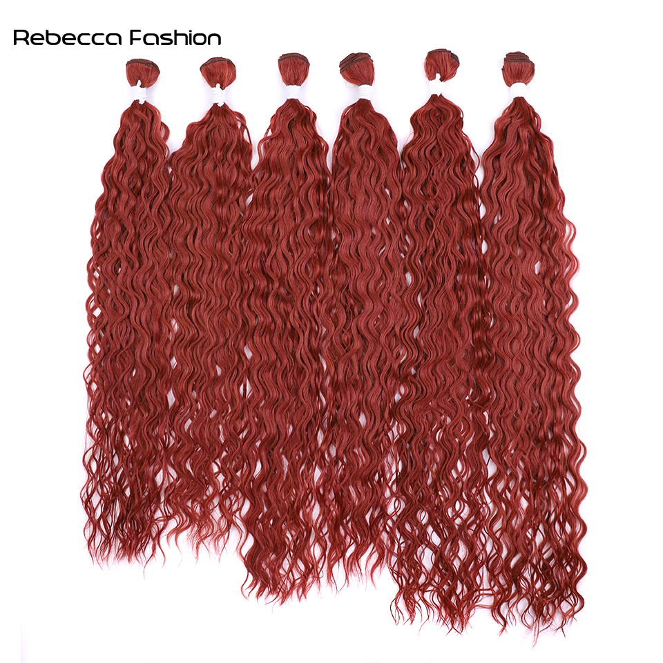 Rebecca Fashion Synthetic Fake Hair Extensions Afro Kinky Curly Hair Bundles Ombre Blonde 24 26 28 inch Super Long Wave Hair Weave