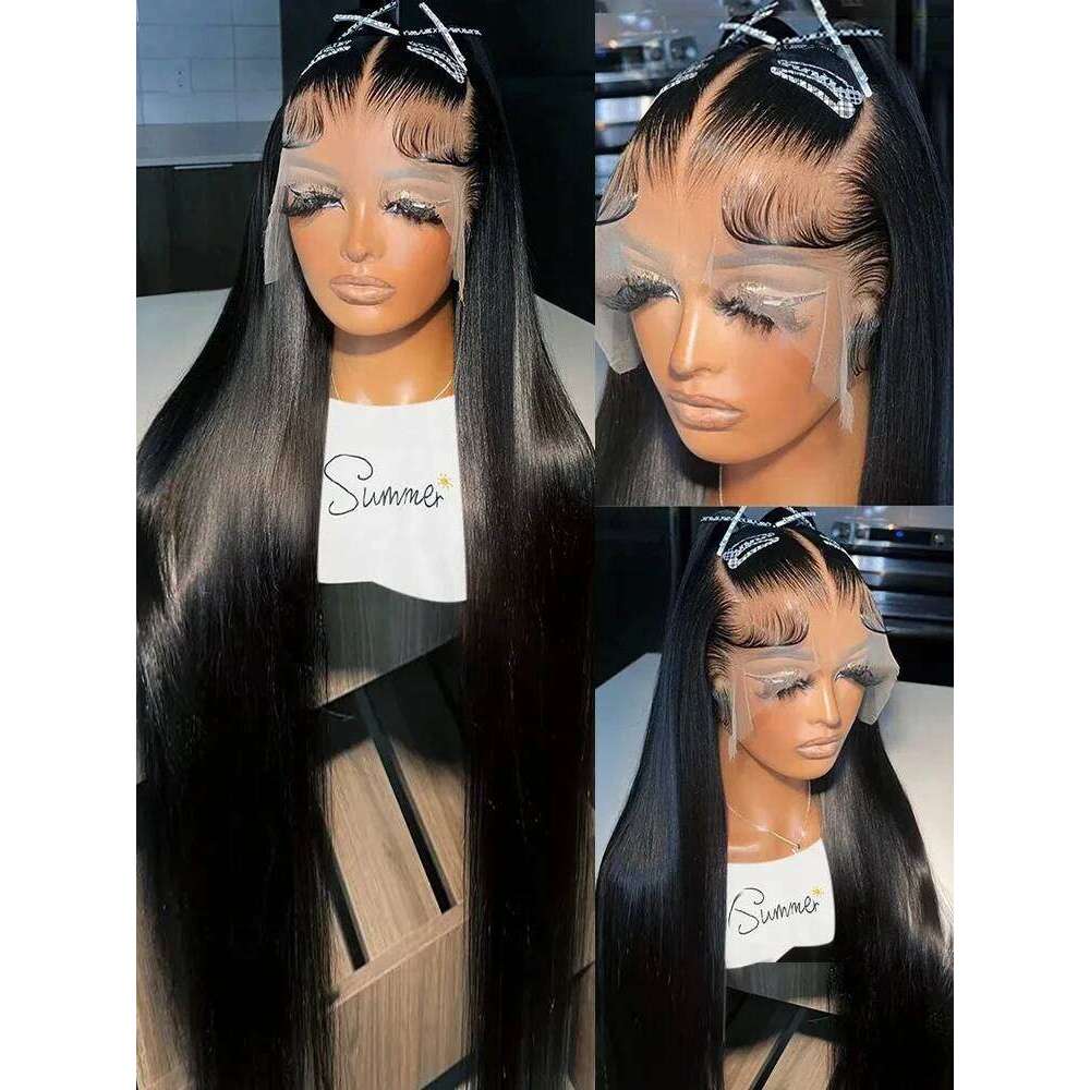 YKB HD Transparent 5x5 Closure Bone Straight 40 44 Inch 13x4 Front Wig 13x6 Lace Frontal Human Hair Wigs For Women