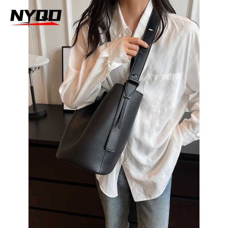 PU Leather Shoulder Crossbody Bag for Women Popular Designer Fi Fem Large Capacity Bucket Handbag Underarm Bag B250618