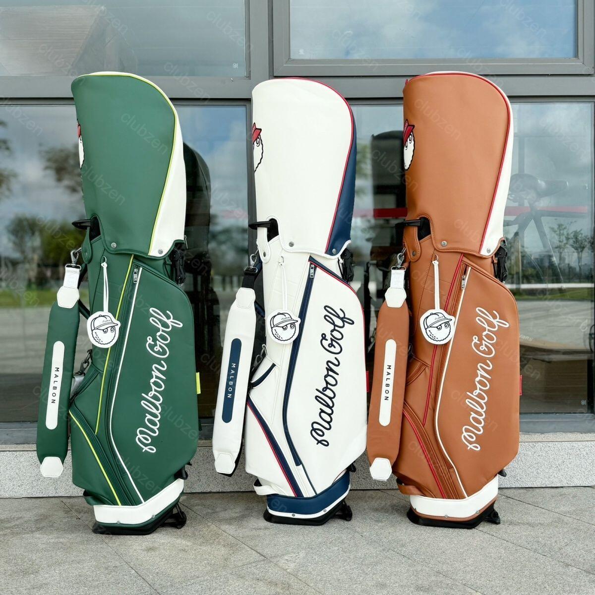 Mal Golf bag green white brown Golf ball bag sports bag unisex equipment waterproof lightweight shoulder standard large capacity 6s1