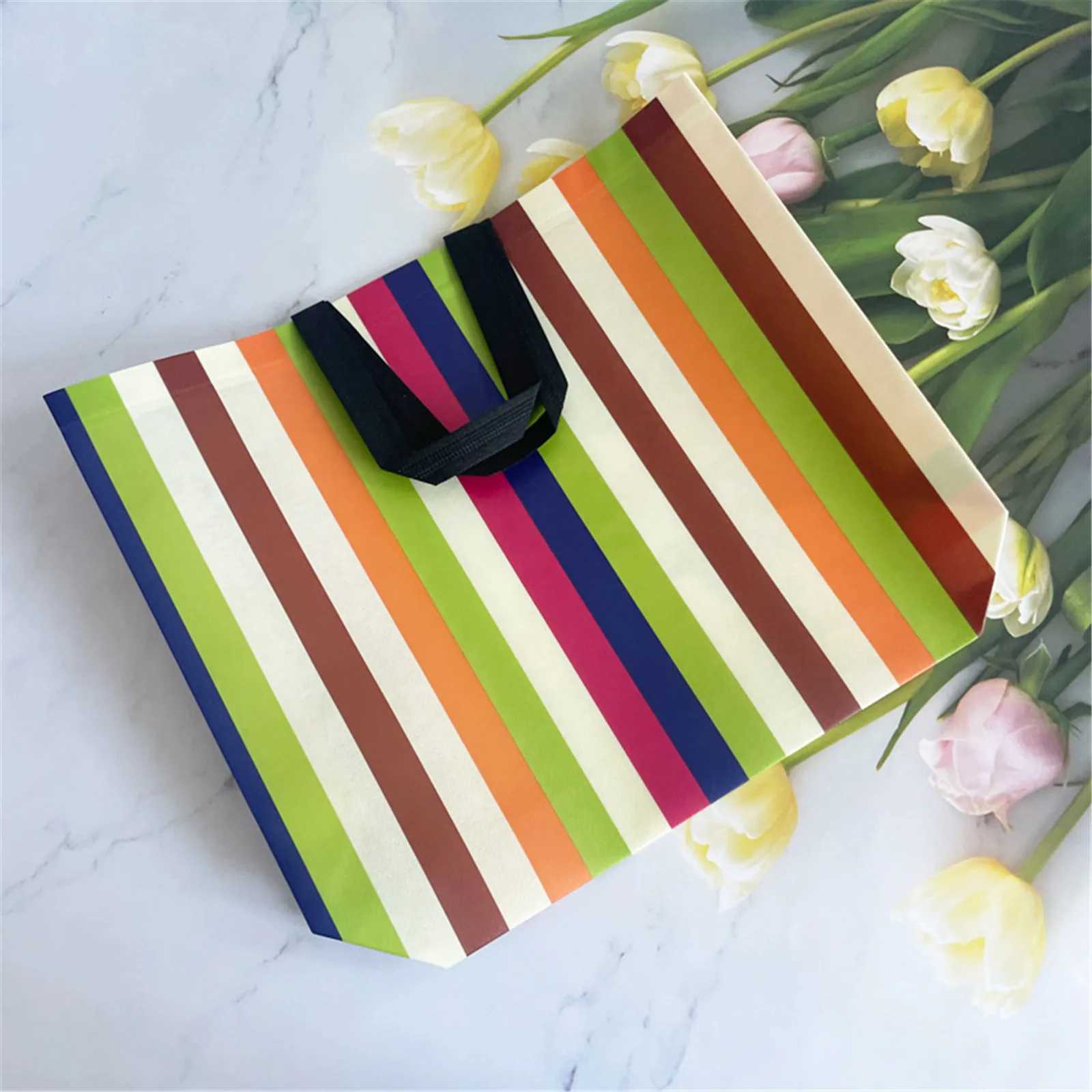 New Wen Foldable Shopping Bag Reusable Eco Tote Pouch Large N-woven Shopper Bags Travel Grocery Shopping Bags B250618