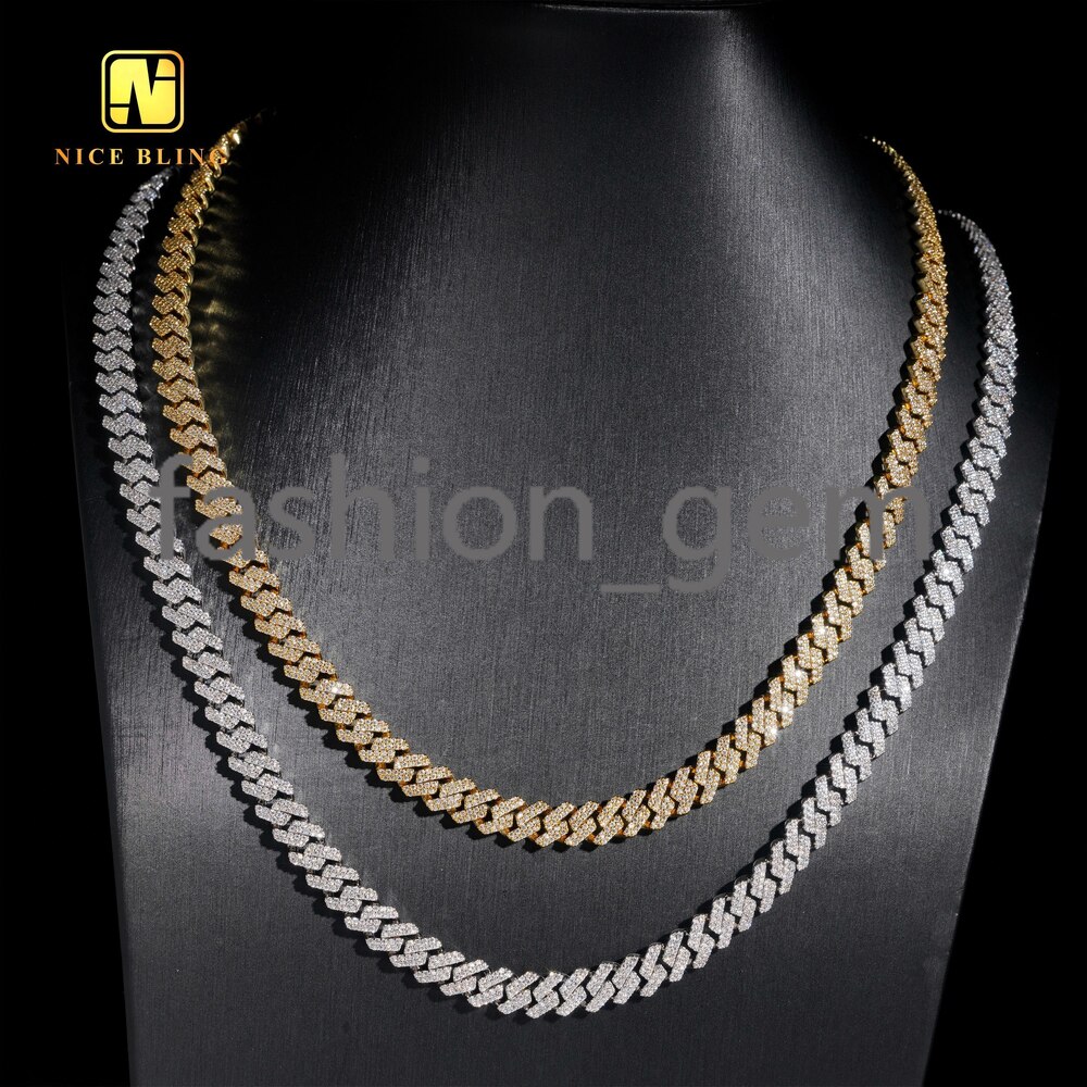 Cheap Price Hip Hop Fashion Jewelry 18k Gold Plated 8mm Brass moissanite moissaniteia Necklace Men Women Pendant Necklaces