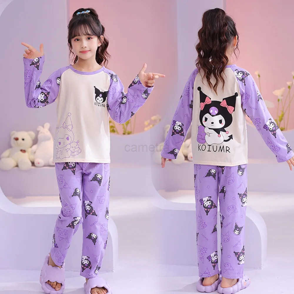 Sanrio Popular Sanrio Children Pajama Sets Causal Harajuku Anime Print Kids Night Clothes Suit Soft Loose Comfortable For Autumn Winter XJ250618XJ2506