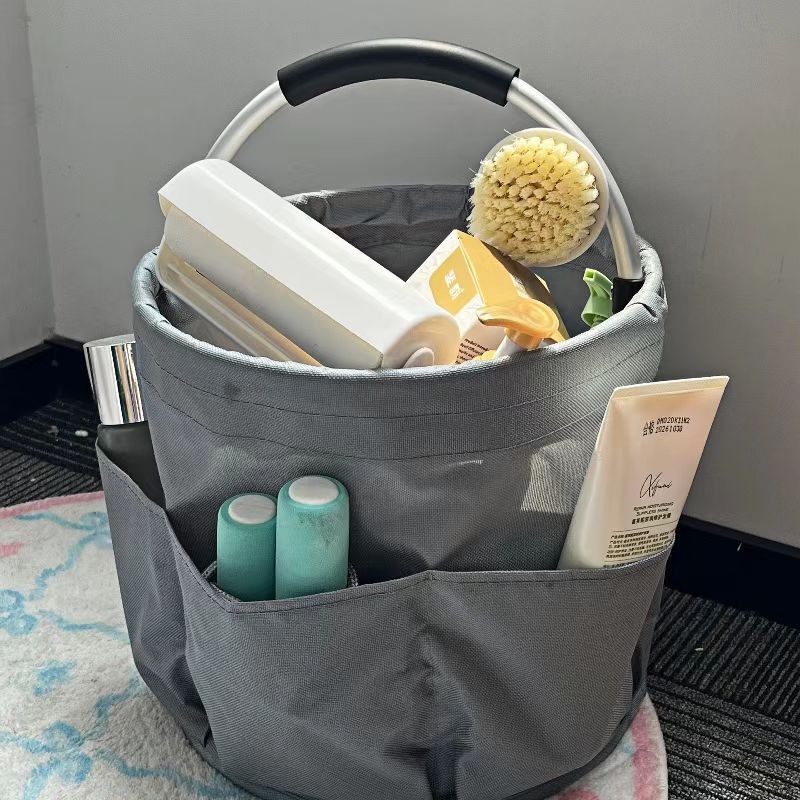 Foldable laundry basket three compartments waterproof storage basket household large dirty clothes basket in bathroom.