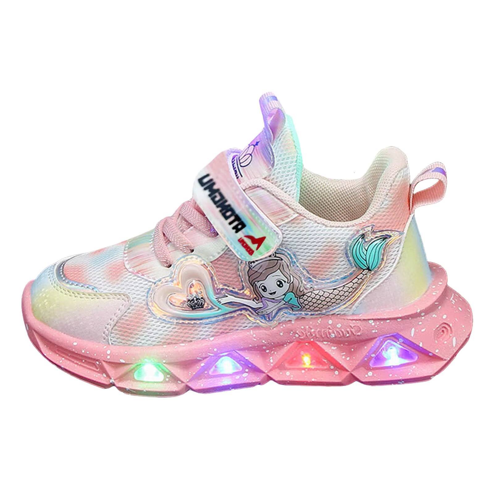 Ddmyshoesvip Led Lights Mesh Children's Breathable Children S New Cartoon Boys Dinosaur Baby Girls Flats Casual Sports Running Shoes H260130