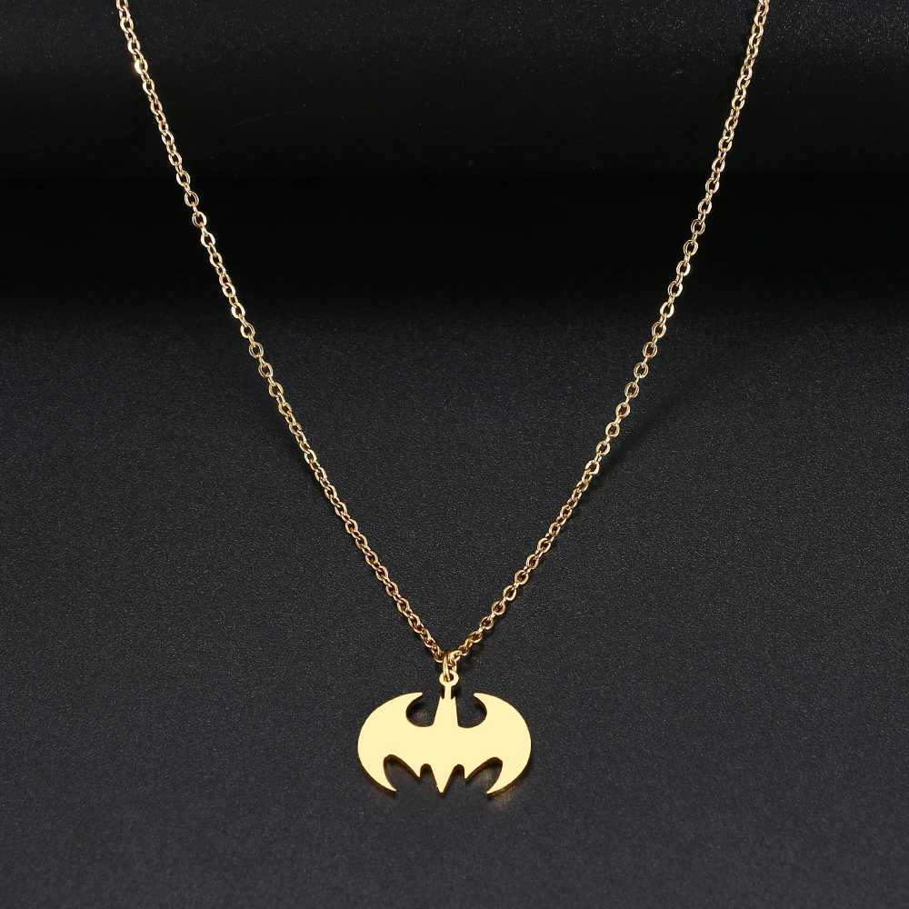 Stainless Steel Necklaces Bat Gothic Pendant Sweater Chain Collar Charm Fashion Necklace For Women Jewelry Party Gifts One Piece W250618