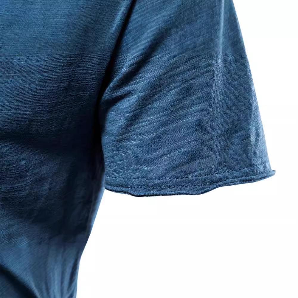 Men's T-shirt men's street fashion summer daily shirt bamboo joint cotton V-neck short-sleeved T-shirt pure cotton men's wear European 