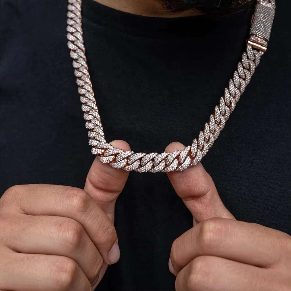 Cuban Link Moissanite Necklace Hip Hop Chain 6mm 10mm 925 Silver 18 Inches 20 Inches 22 Inches Moissanite Cuban Link Chain