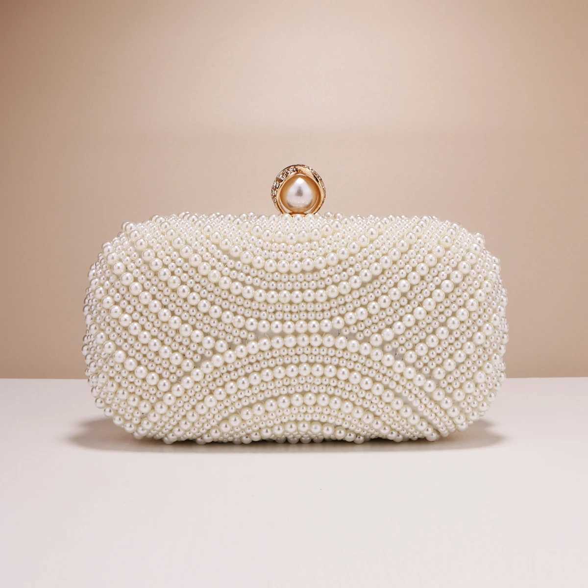 Finger Ring Beaded Women Clutch Party Evening Bags Pearl Diamonds Embroidery Handbags With Chain Z250618