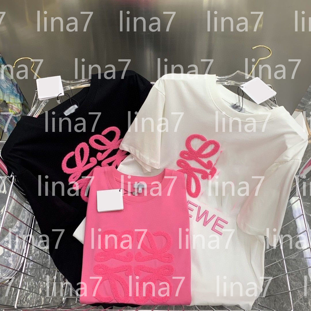 T-shirts brodés femme mode française haut designer col rond motif brodé manches courtes tee-shirt