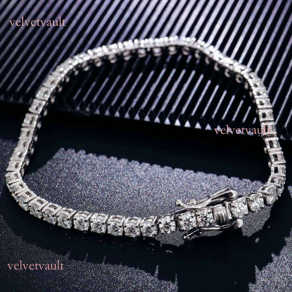 Handmade 5mm Bracelet Passes Test D Color Silicone Tennis Chain Sier Anniversary and Birthday Gift