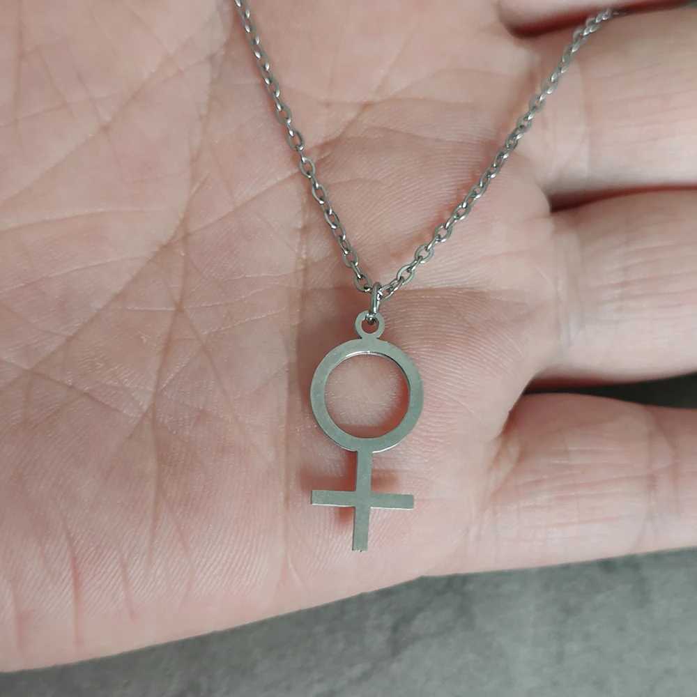 Venus symbol necklace feminism jewelry woman symbol pendant sterling silver female symbol necklace feminism gift W250618