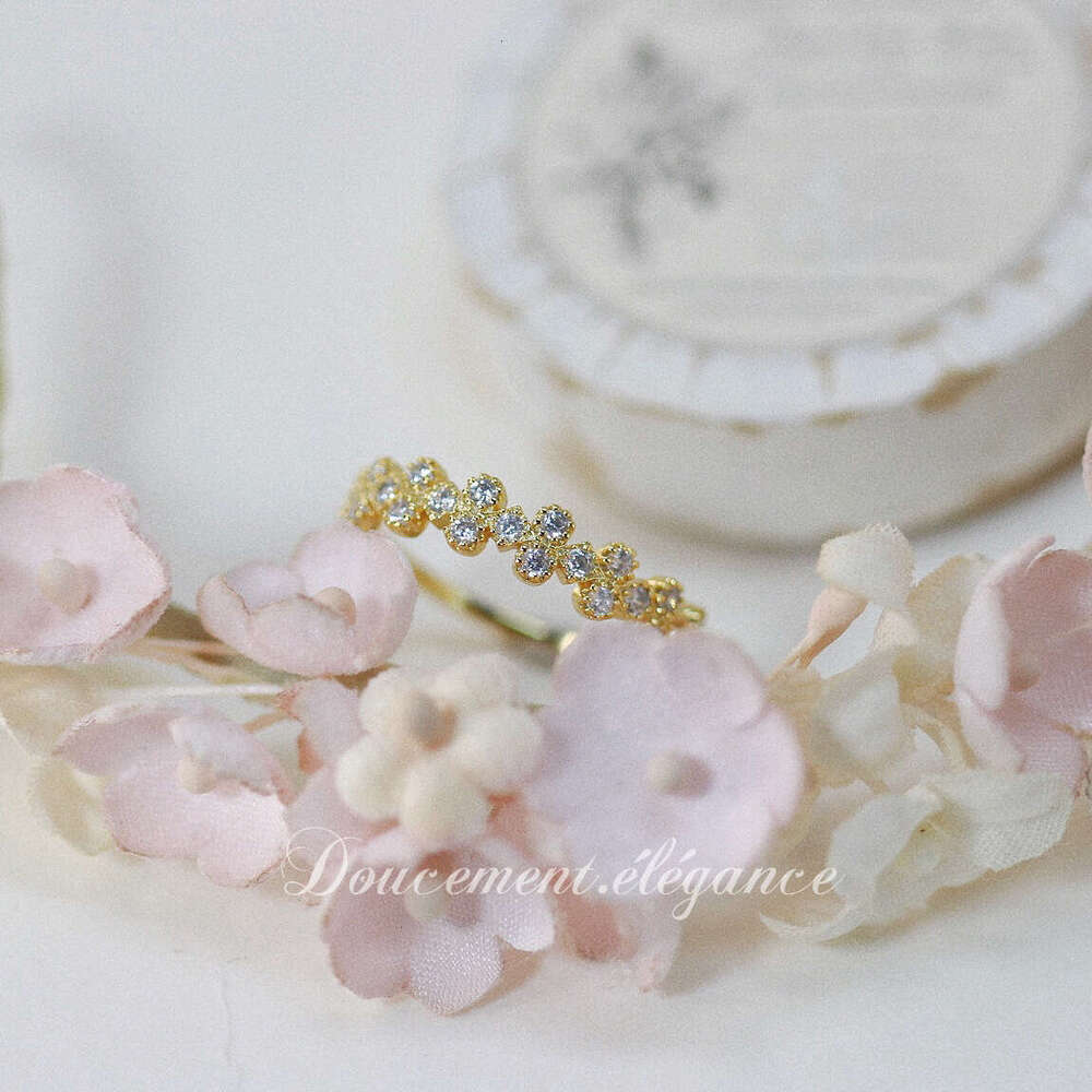 Same Style Exquisite Niche Scattered Small Flower Light Luxury Temperament Ins Women's Quality Jewelry Ring