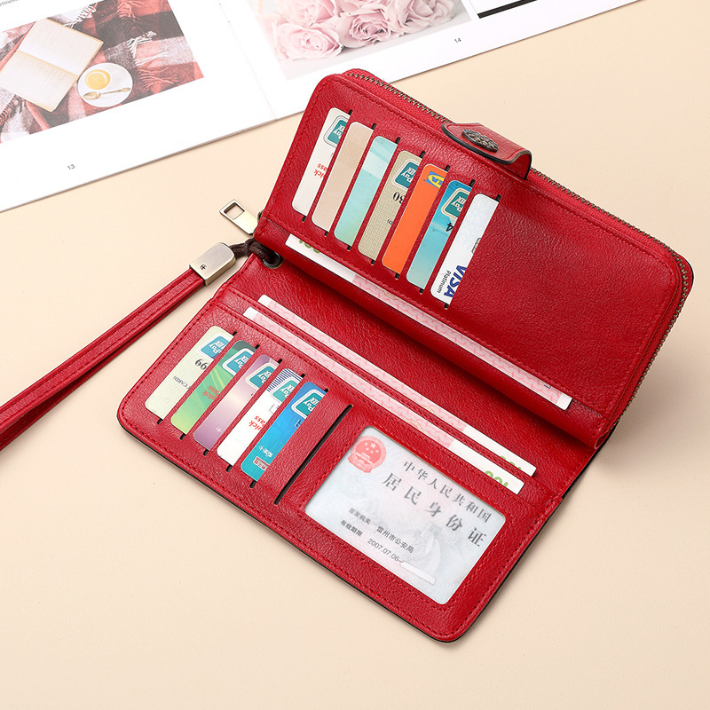 Free Shipping Designer Luxury Bag Hot Selling RFID Anti Magnetic Wallet Long Zipper Women's Wallet Leather Wallet New Large Capacity Tote Bag