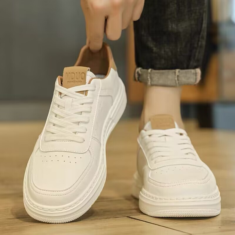 New Summer Breathable Trendy Versatile Casual Leather Men S Casual Shoes White Sneakers Sports Board Shoes Ddmysaturn
