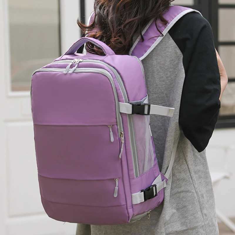 Travel Backpack Women Large Capacity Waterproof Anti-Theft Casual Daypack Bag with Luggage Strap USB Charging Port Backpacks W250618