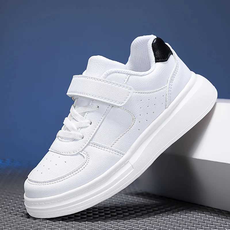 Breathable Sneakers Kids Boys Girls Sports Running Casual Shoe Leather Non-slip Soft Soled Children White Tennis Outdoor Shoes Z250618