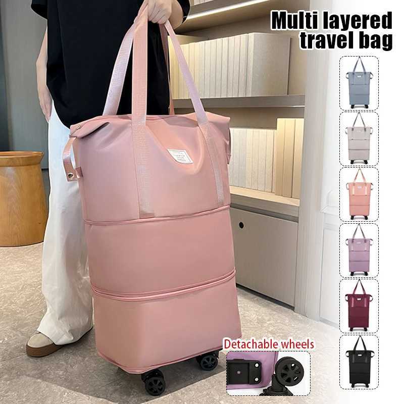 Wheel Travel Bag Dry Wet Separation Luggage Storage Bags Large Capacity Fitness Portable Short Trip Bag Detachable Wheels W250618