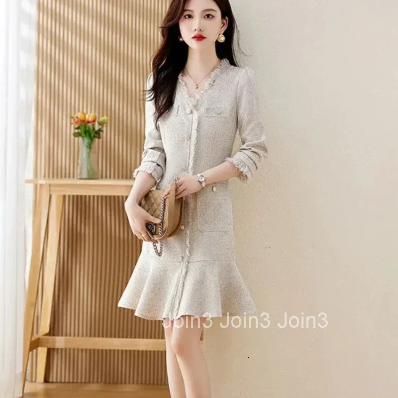 Black Womens Long Sleeve Dresses Spring Autumn Fashion New Female Dress Elegant Party On Promotion Chic One Pieces Korean 2025