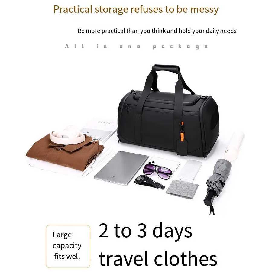 Large-Capacity Travel Bag Outdoor Water-Repellent Handbag Independent Shoe Compartment Sports Fitness Bag Unisex Multi-Functional Storage Bag W250618