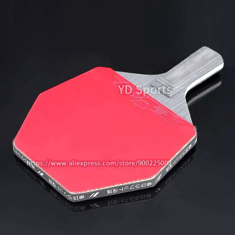 Professional Horizontal Grip Hexagonal Table Tennis Rackets Pimples-in Black Carbon Fiber Ping Pong Racquet Paddle Competition